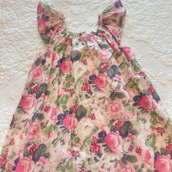 LoveShackFancy Pink and Green Floral Dress - Picture 1 of 3